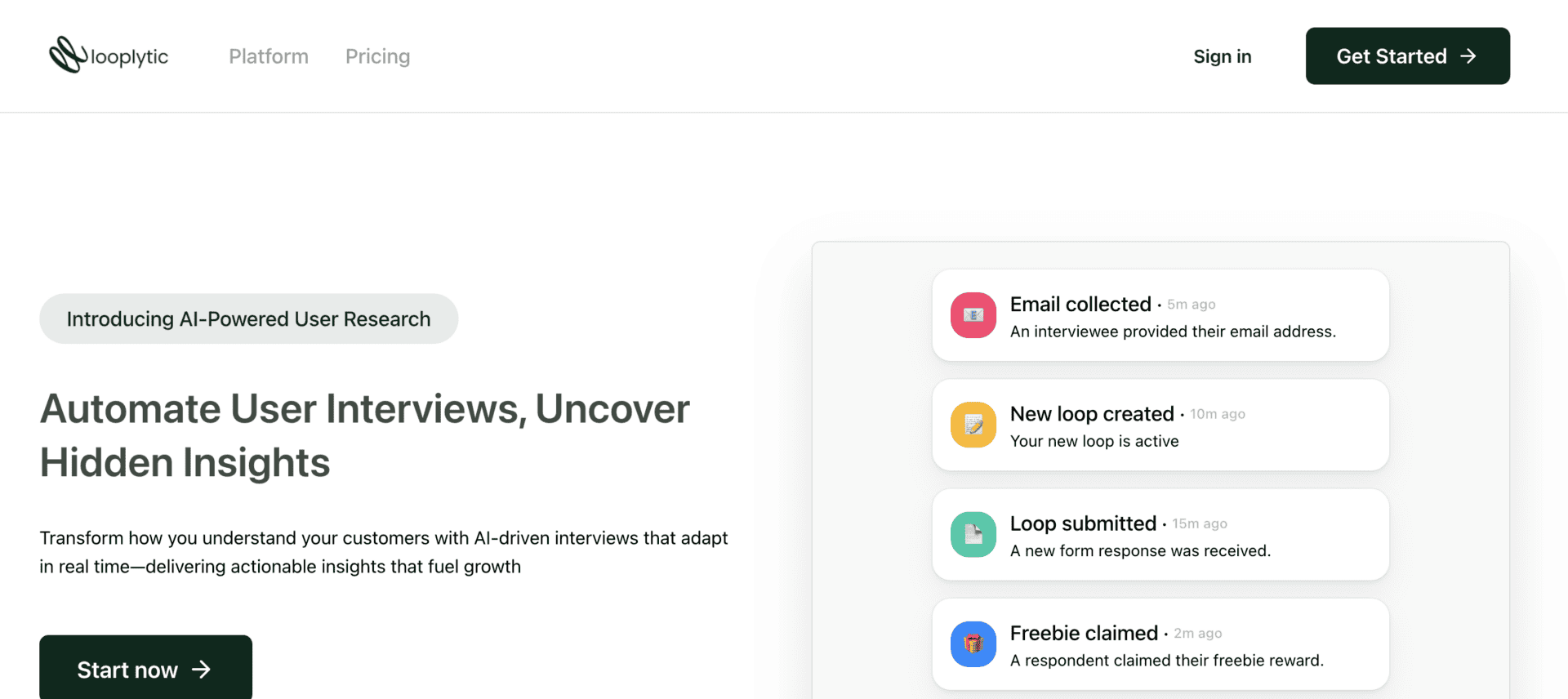 My Honest Looplytic Review: The Best Customer Feedback Tool for Small Business 1 looplytic home screen